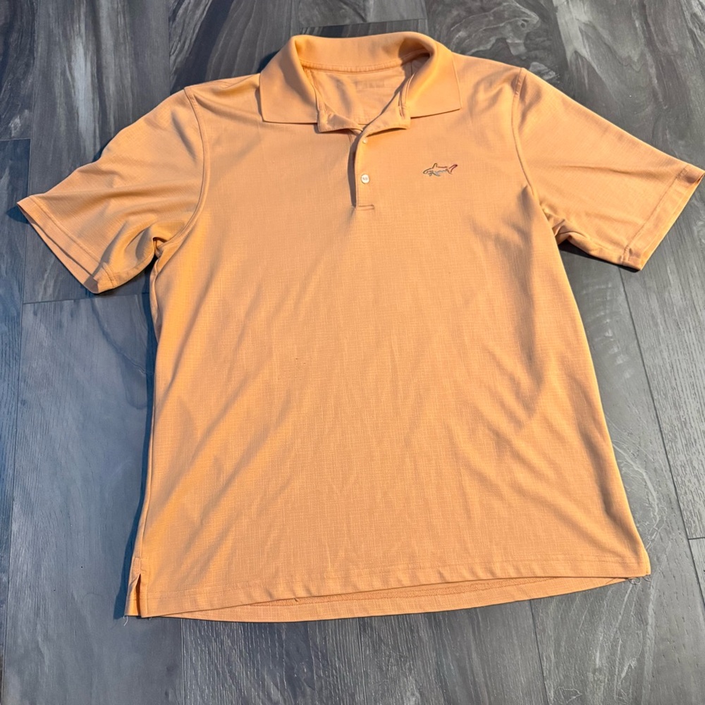 Greg Norman Short Sleeve Golf Polo Top Large in Peach